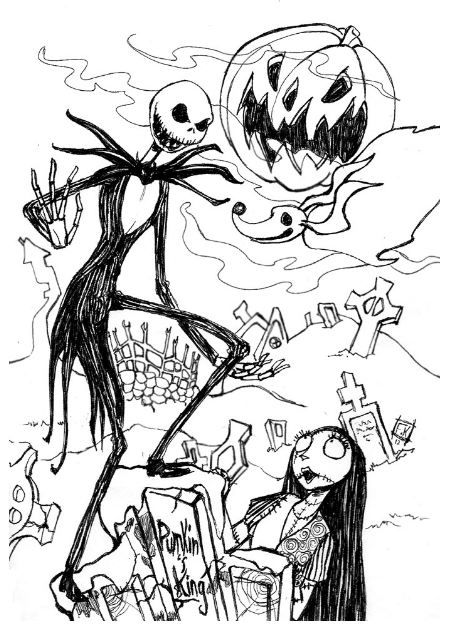 Featured image of post Cute Jack Skellington Coloring Page