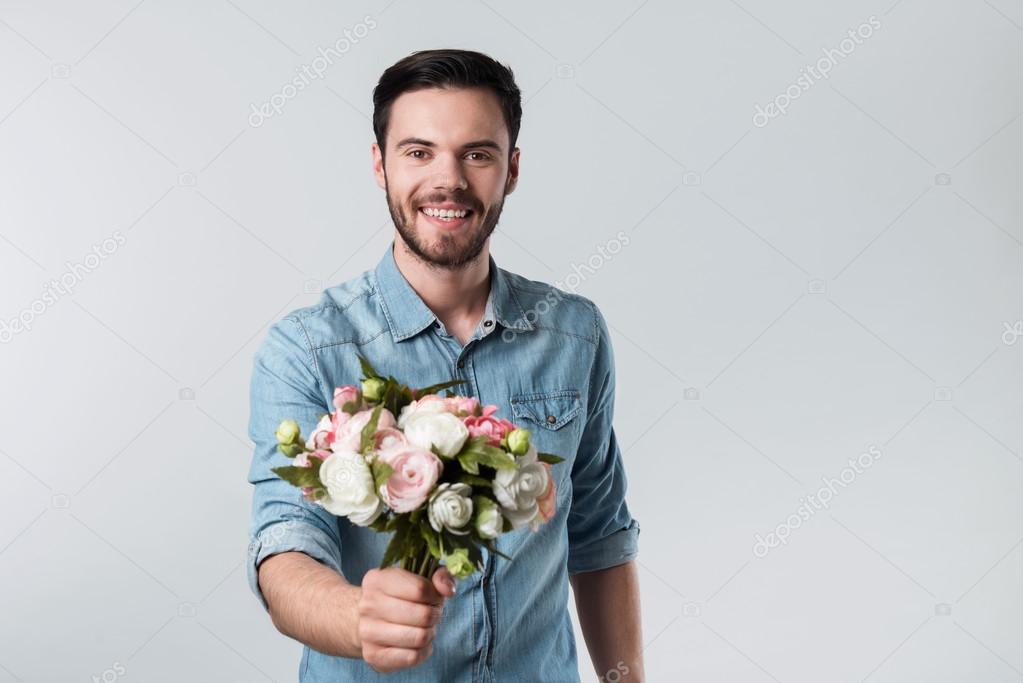 Featured image of post Man With Flowers Stock Image