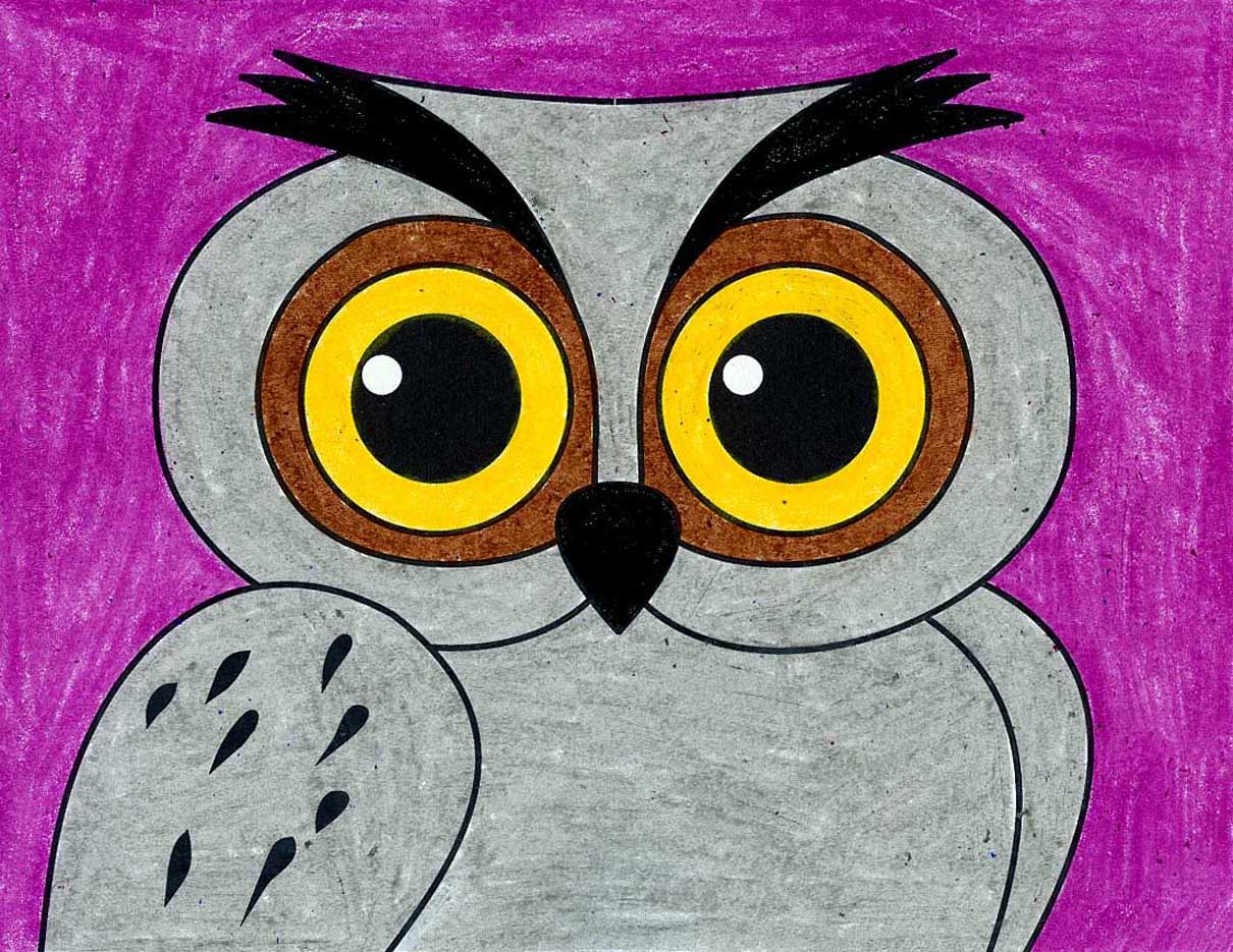 Featured image of post Owl Head Drawing For Kids